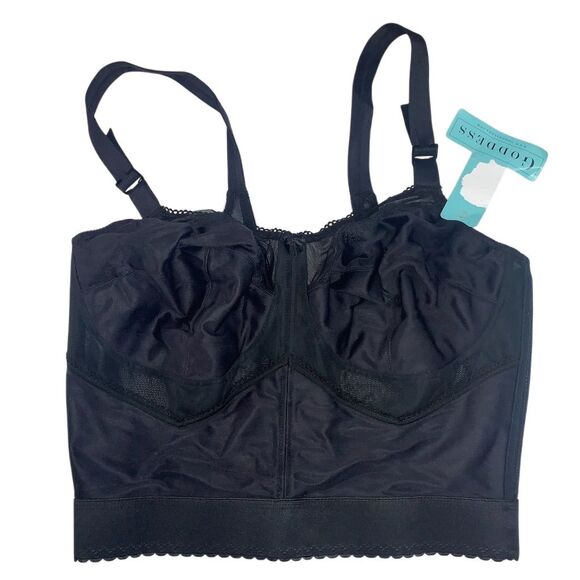 Goddess Women's Longline Bra Black Size 42D Lace - Picture 2 of 6